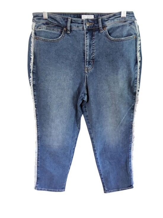 Sofia Vergara Denim - New Sofia Vegara Womens Freyed Stretch Curvy High Rise Girlfriend Blue Jeans Siz
